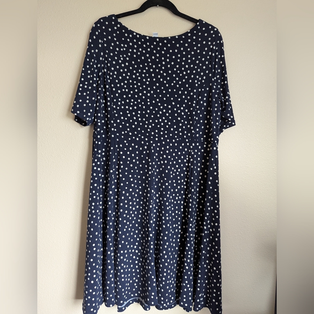 Charter Club Blue and White Casual Midi Dress Size 0X